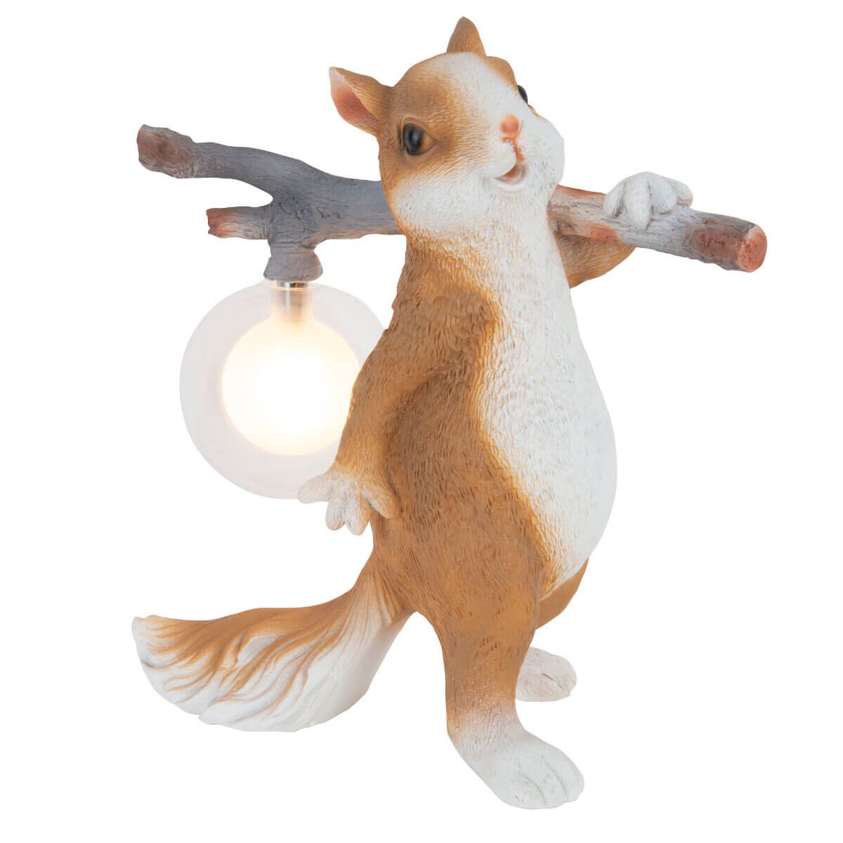 Dziecięca lampka nocna Verka TL0106 Yaskr wiewiórka biały pomarańczowy