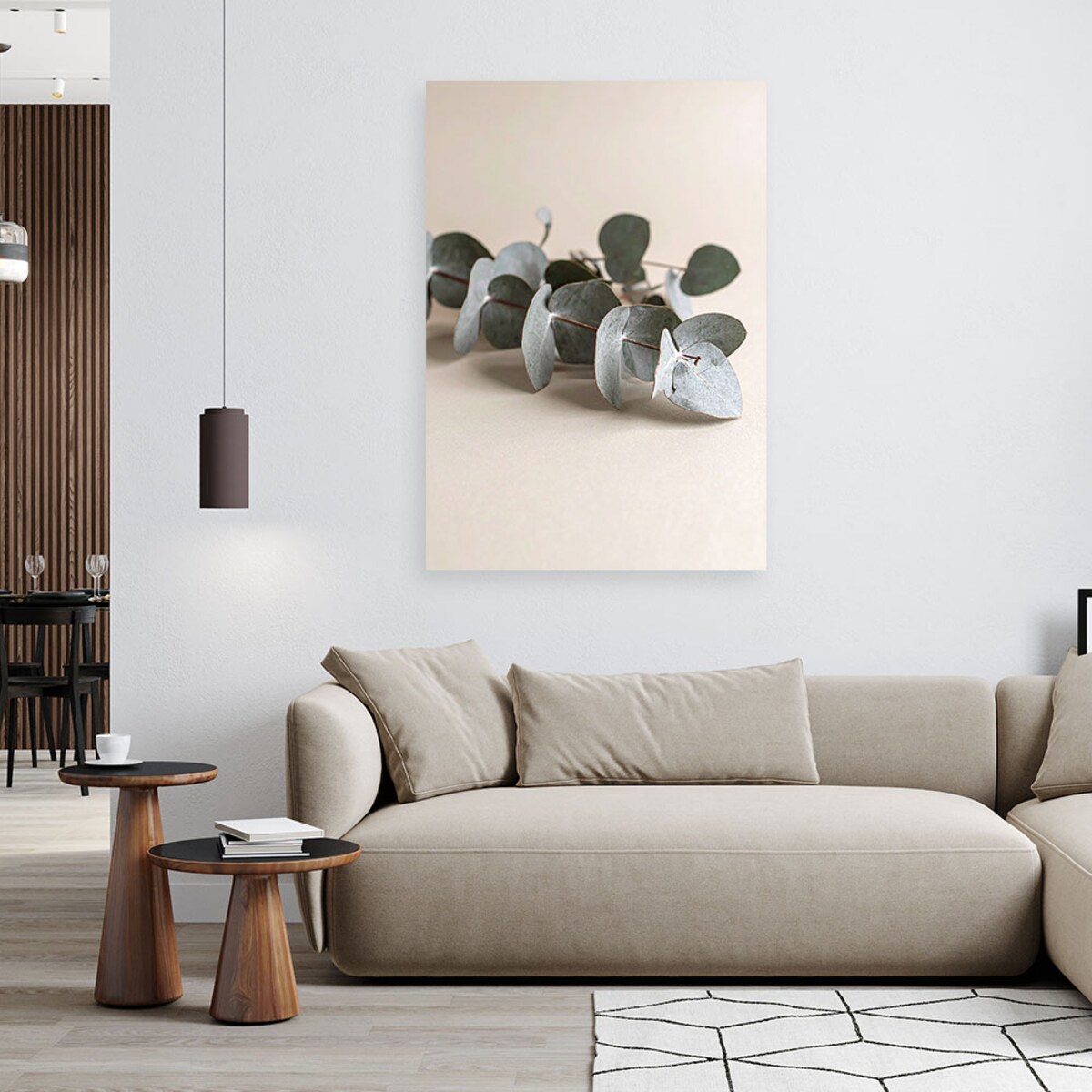 Obraz do salonu nowoczesny, Liście rośliny natura beżowy 40x60