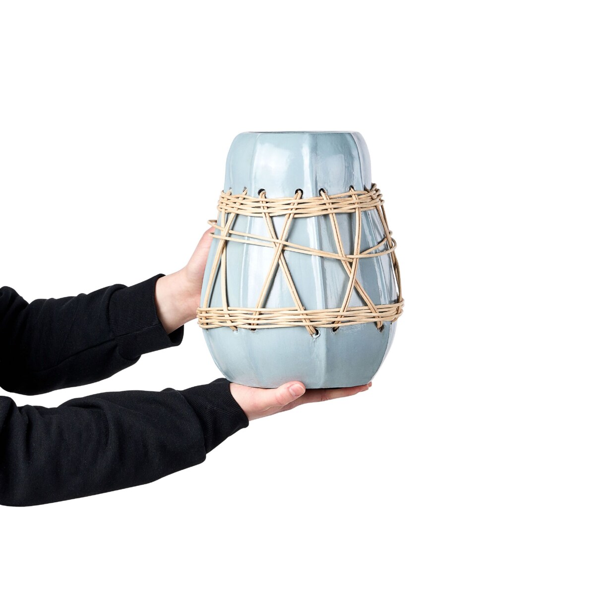 Wazon dekoracyjny z terakoty 27 cm niebieski KAMERING