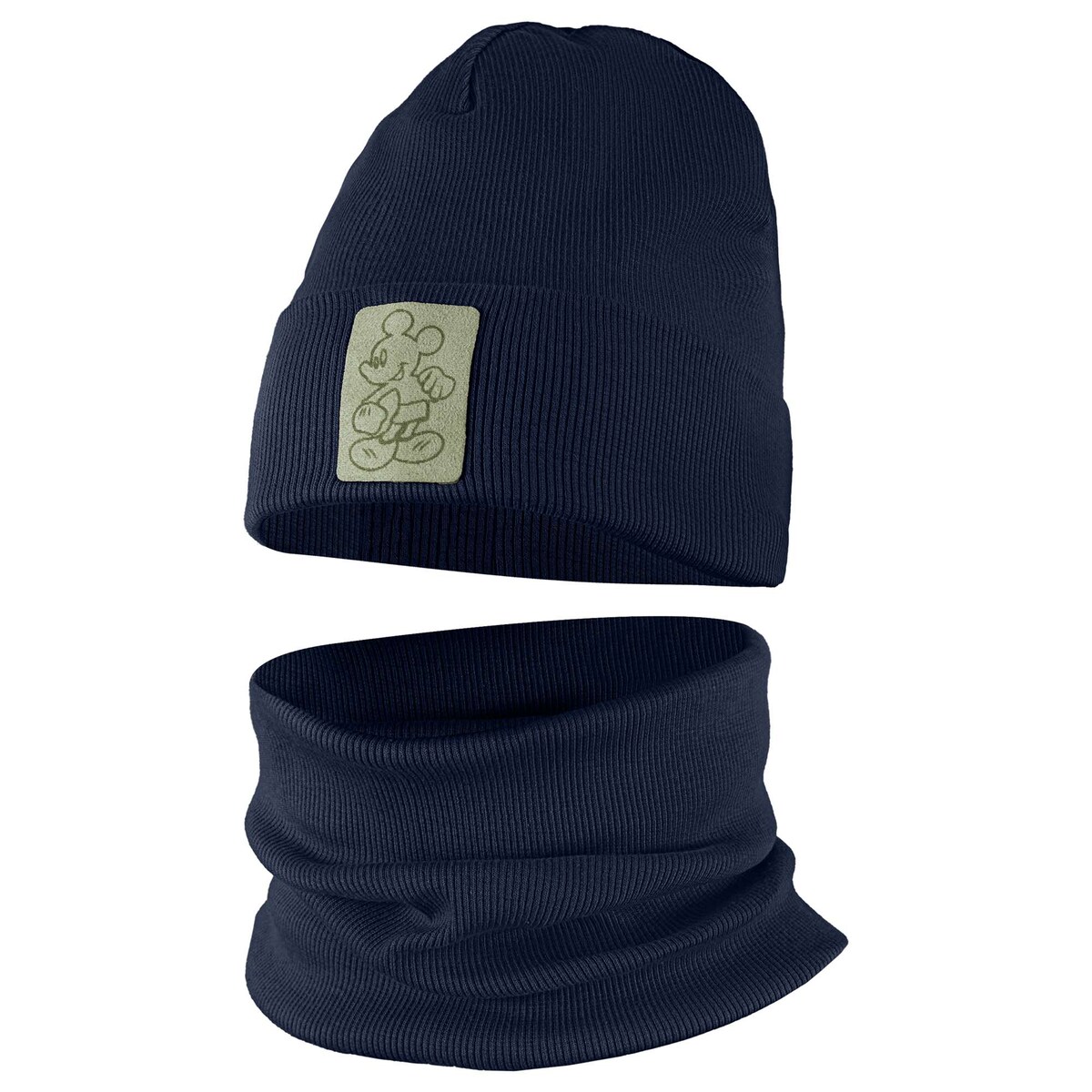 Czapeczka Jesienna Wiosenna Czapka + Komin Komplet Dla Dzieci 46-48 Granat