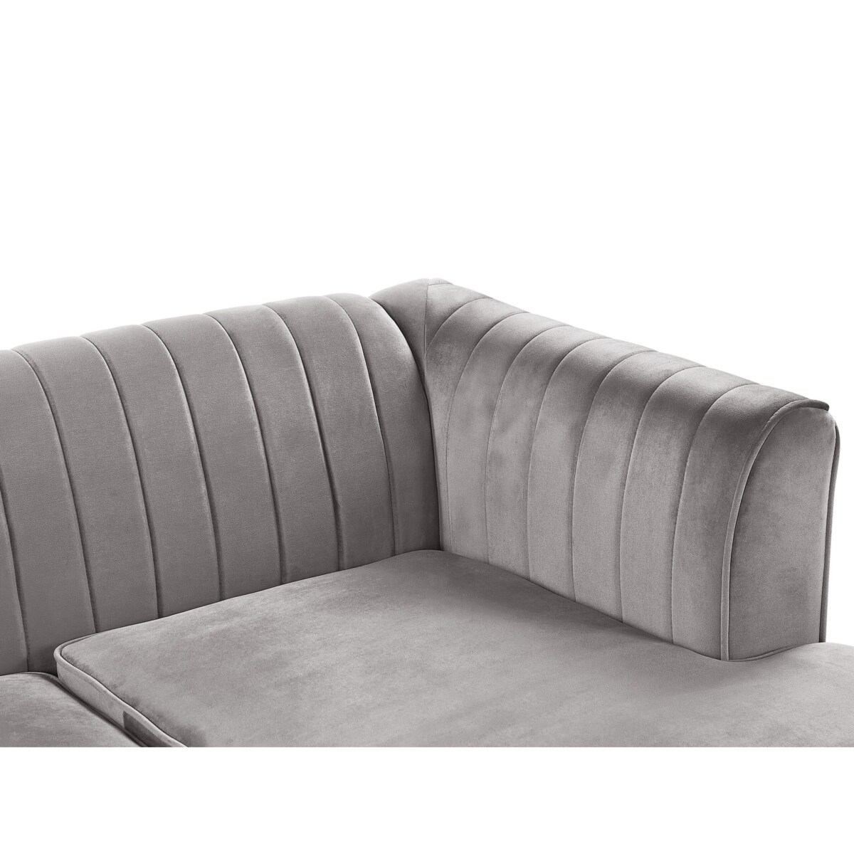 Narożnik welurowy lewostronny szary TIMRA