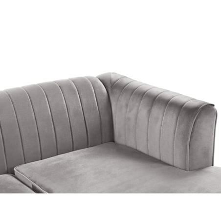 Narożnik welurowy lewostronny szary TIMRA