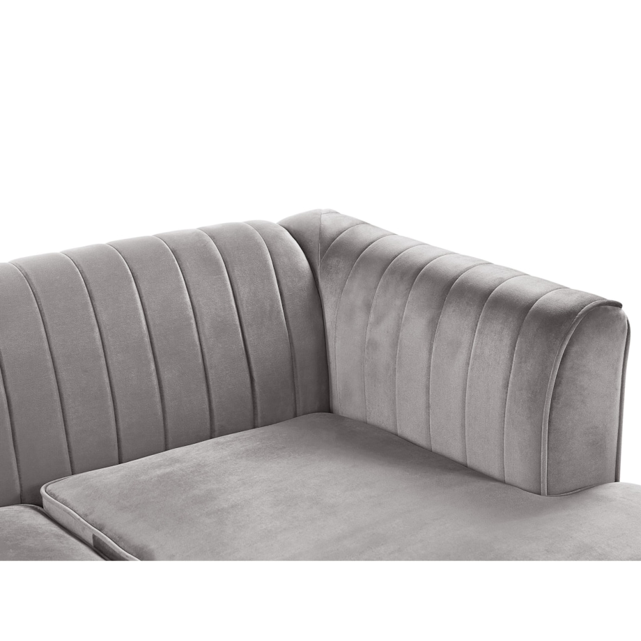 Narożnik welurowy lewostronny szary TIMRA