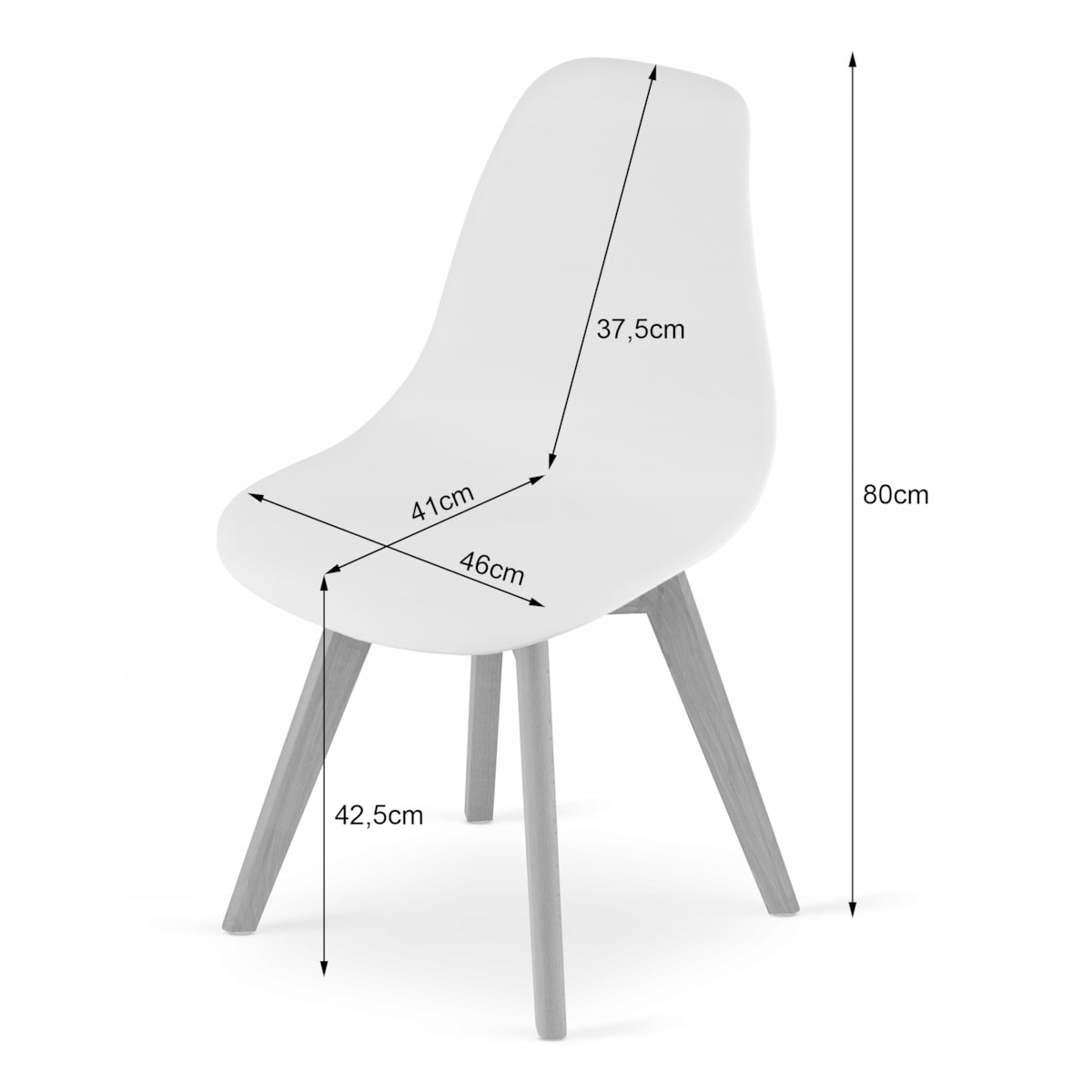 Krzesło Kito nowoczesny design Ciemnoszare / Nogi Naturalne X1