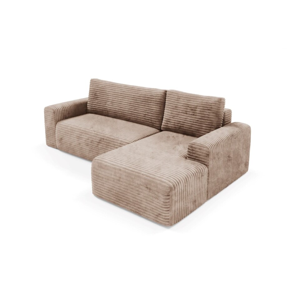 Narożnik SONTII z funkcją spania gruby sztruks Kolor: TILIA 17