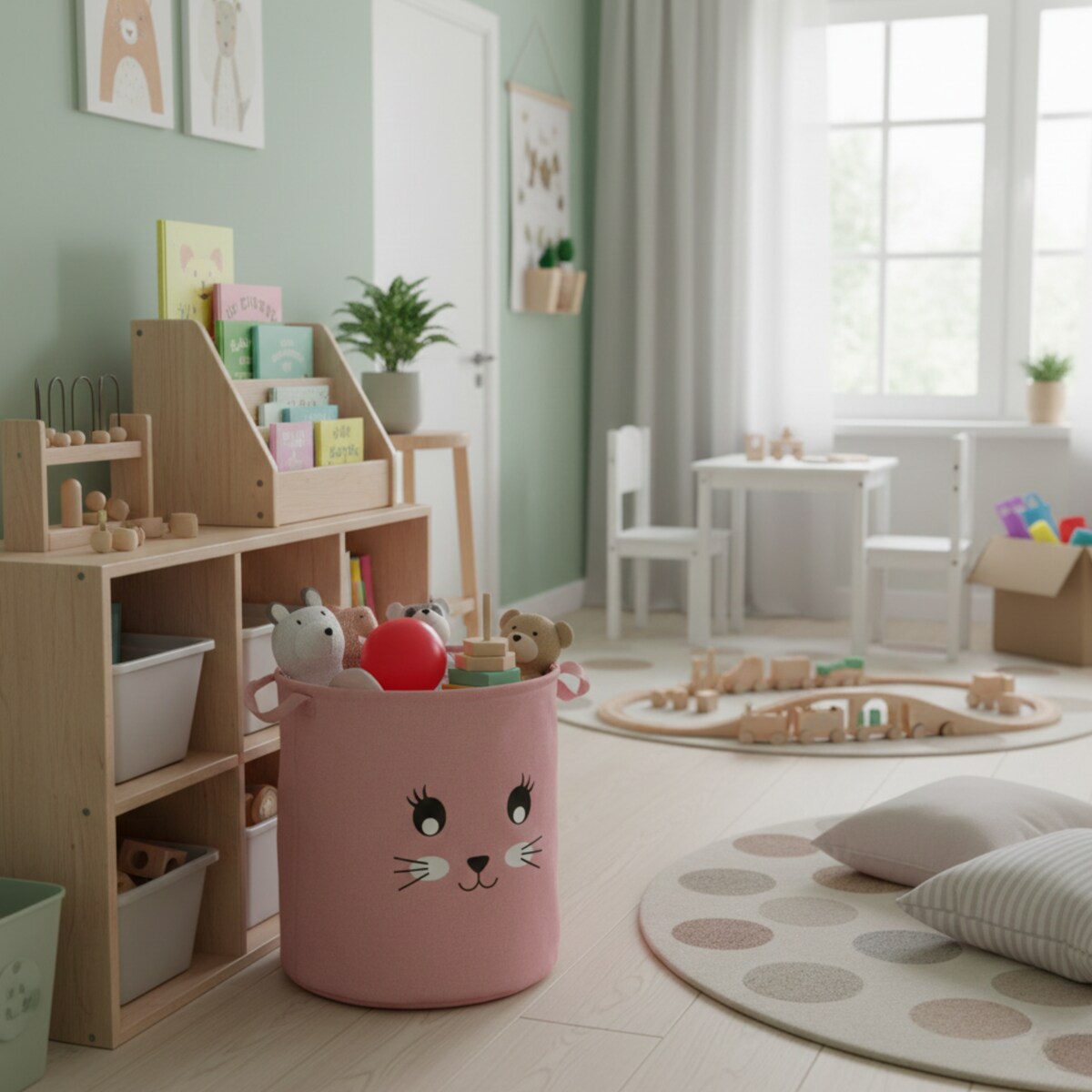 Kosz na zabawki klocki zamykany ze ściągaczem duży XXL organizer pojemnik