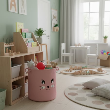 Kosz na zabawki klocki zamykany ze ściągaczem duży XXL organizer pojemnik