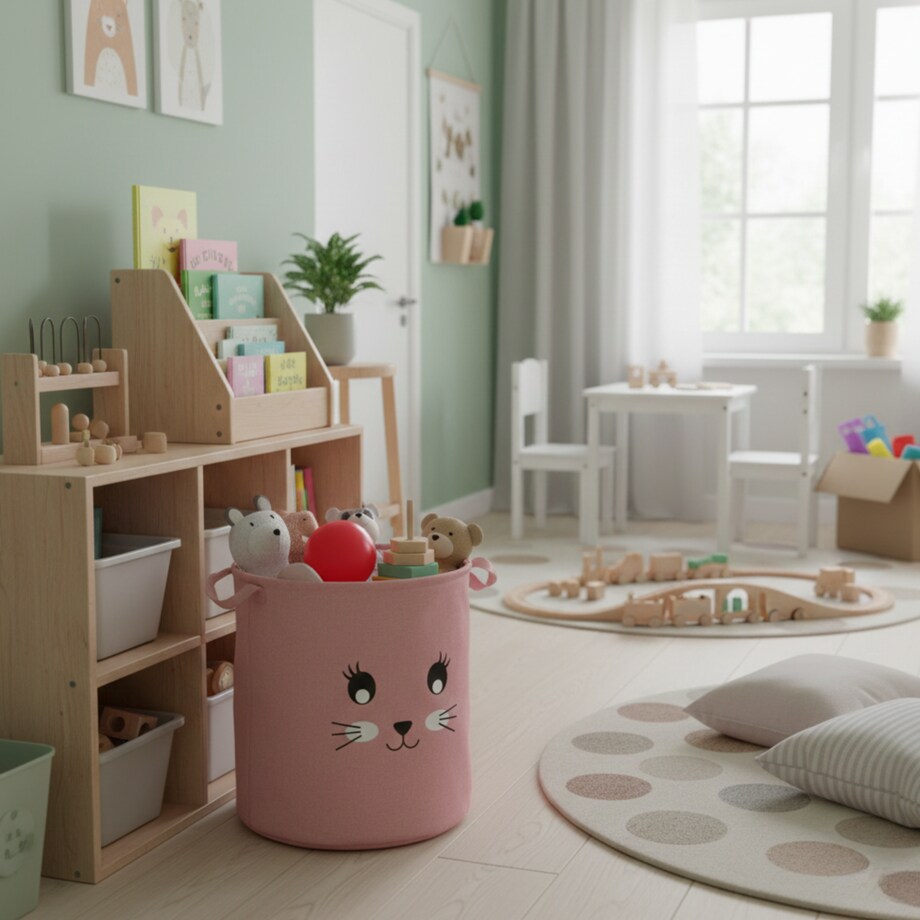 Kosz na zabawki klocki zamykany ze ściągaczem duży XXL organizer pojemnik