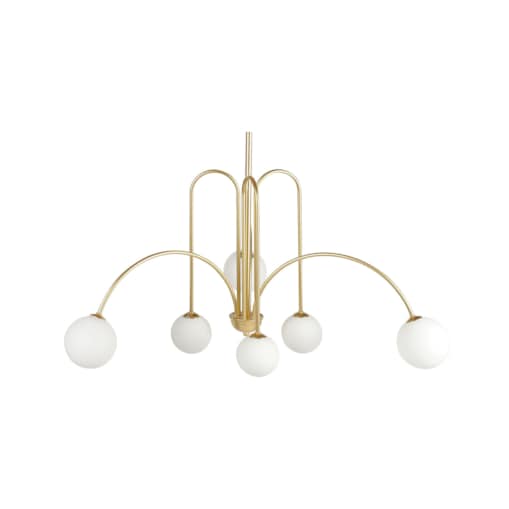 Żyrandol metalowy 6-punktowy złoty FORBES