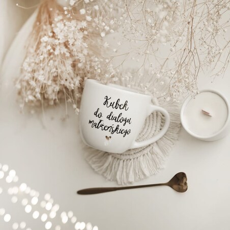 Kubek 300 ml - Kubek do dialogu małżeńskiego ZŁOTE SERCE