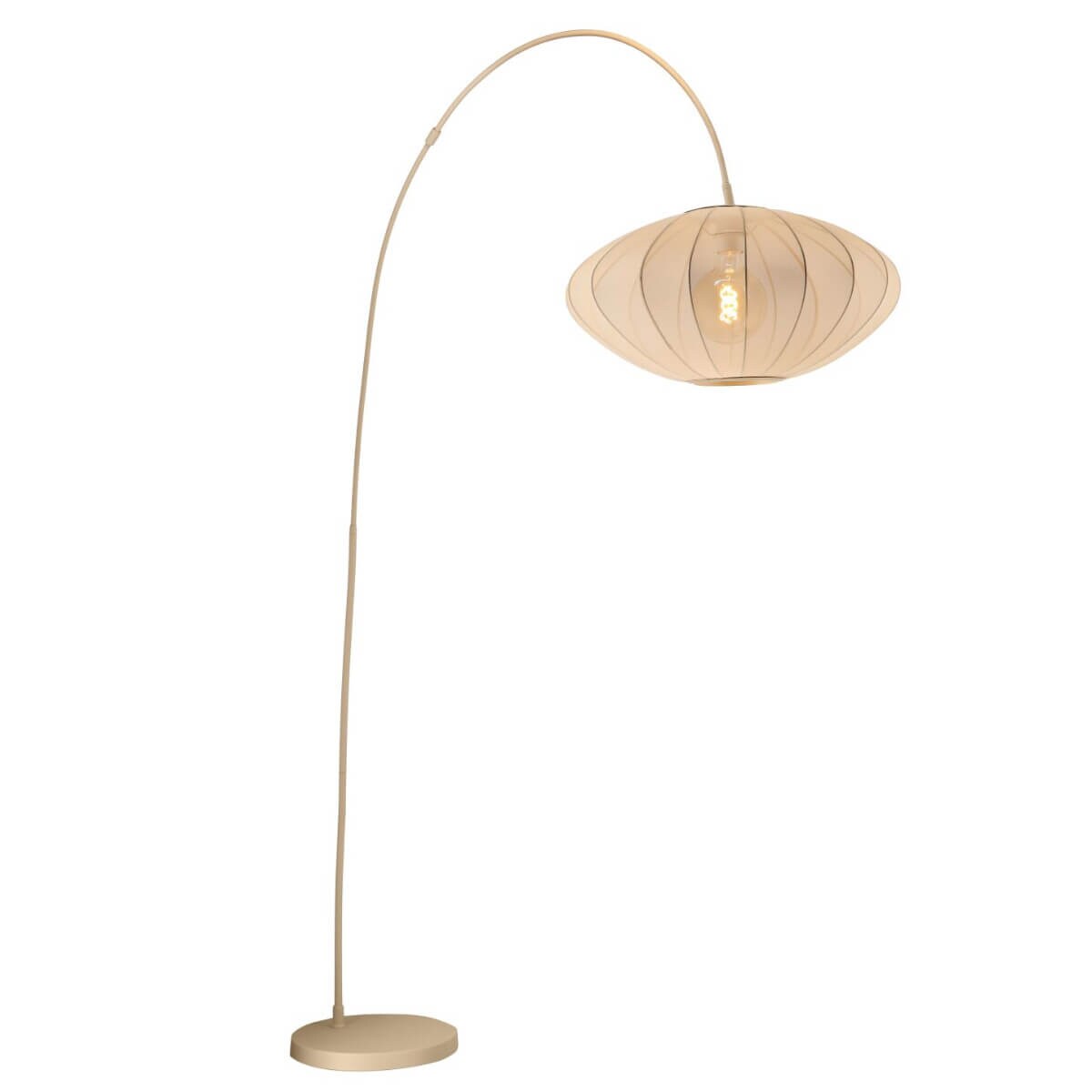 Łukowa lampa podłogowa Corina 03747/60/38 Lucide do sypialni beżowa