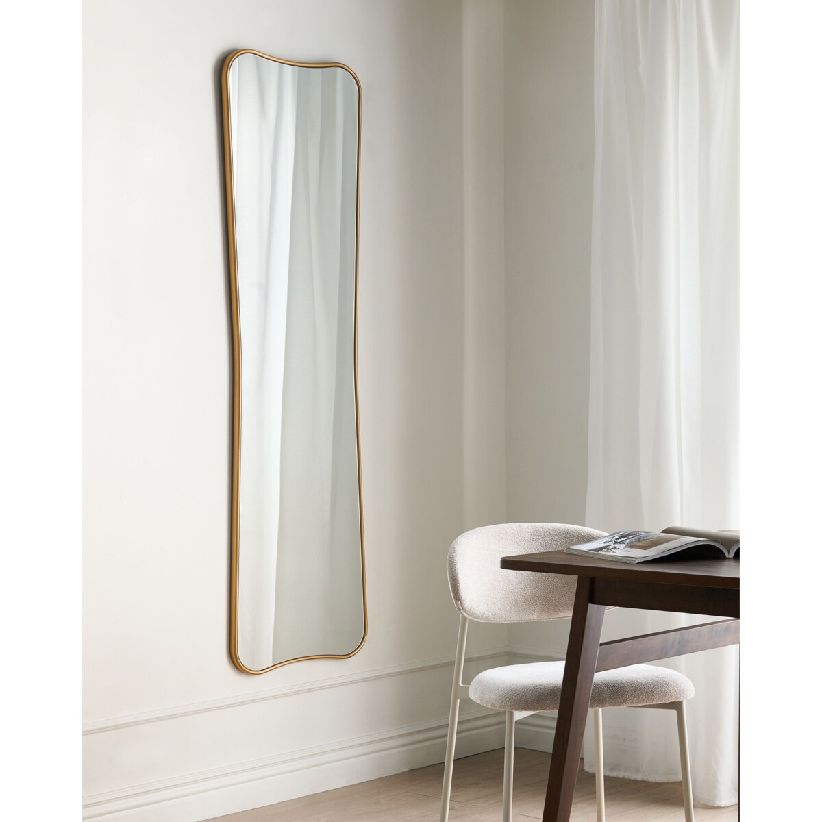 Lustro ścienne BRIEUC 50 cm 160 cm Złoty