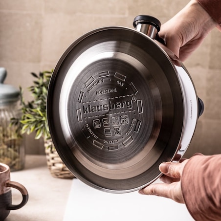 Czajnik stalowy z termometrem 3L indukcja gaz srebrny KLAUSBERG