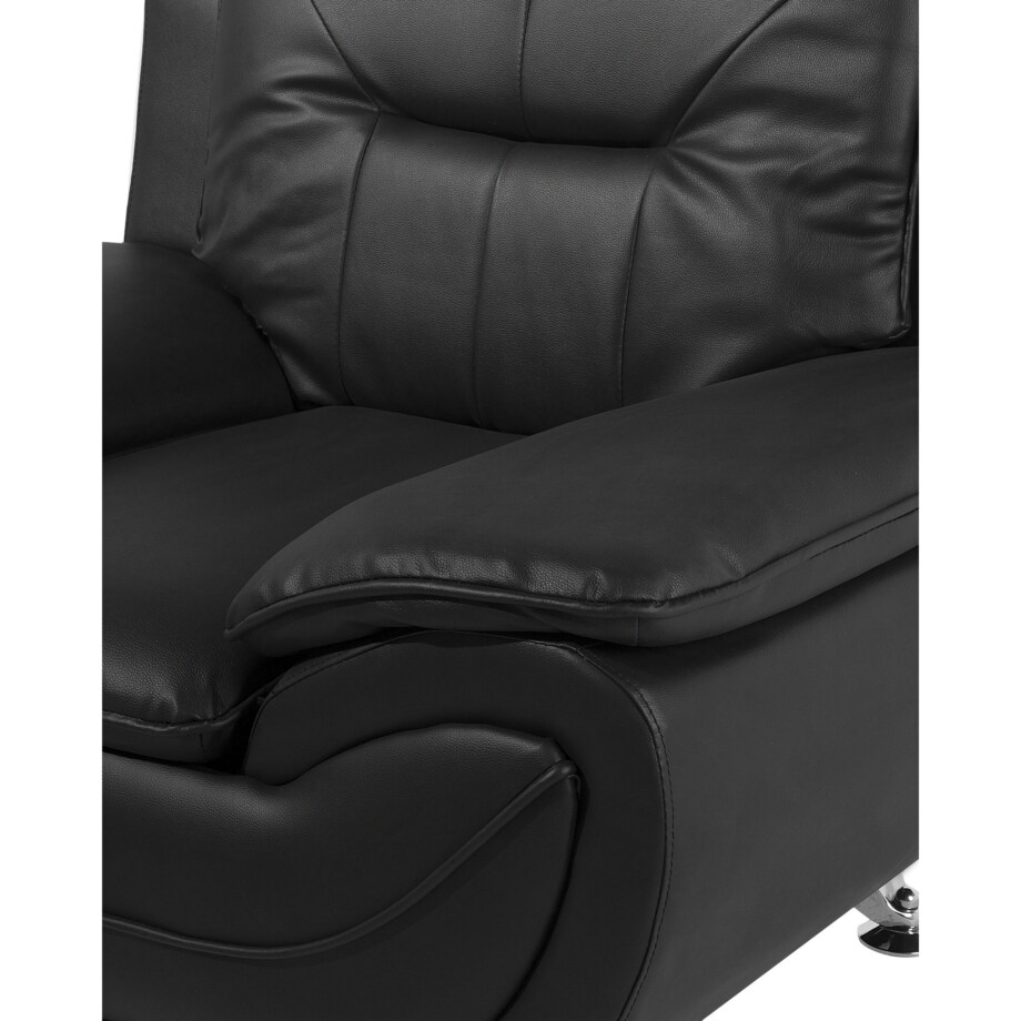 Fotel wypoczynkowy Skóra ekologiczna Czarny LEIRA