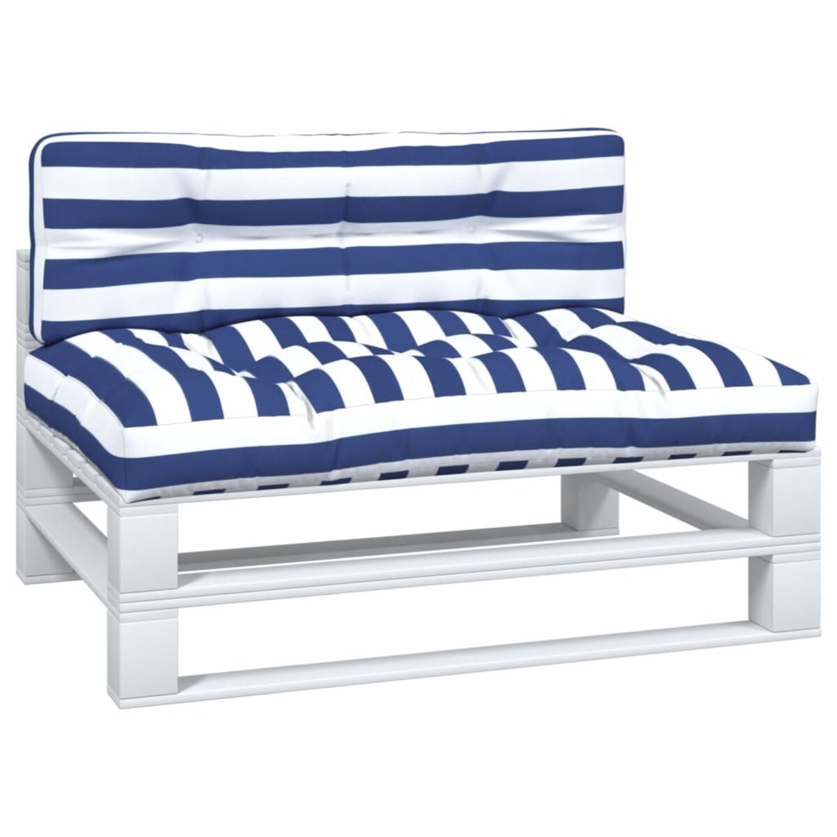 vidaXL Poduszki na palety, 2 szt., biało-niebieskie paski, tkanina