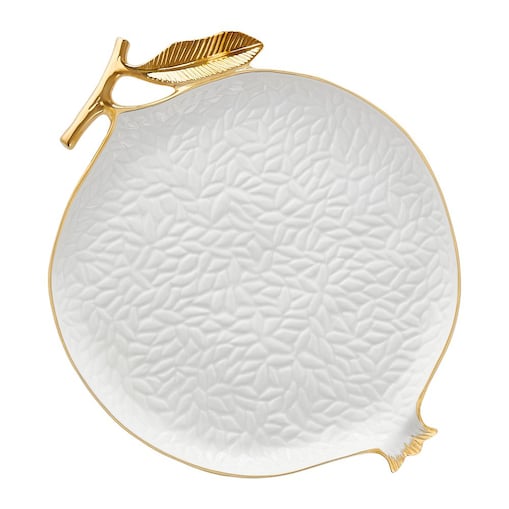 VILLA ITALIA Talerz do ciasta 26,5 cm porcelanowy GRENADE WHITE