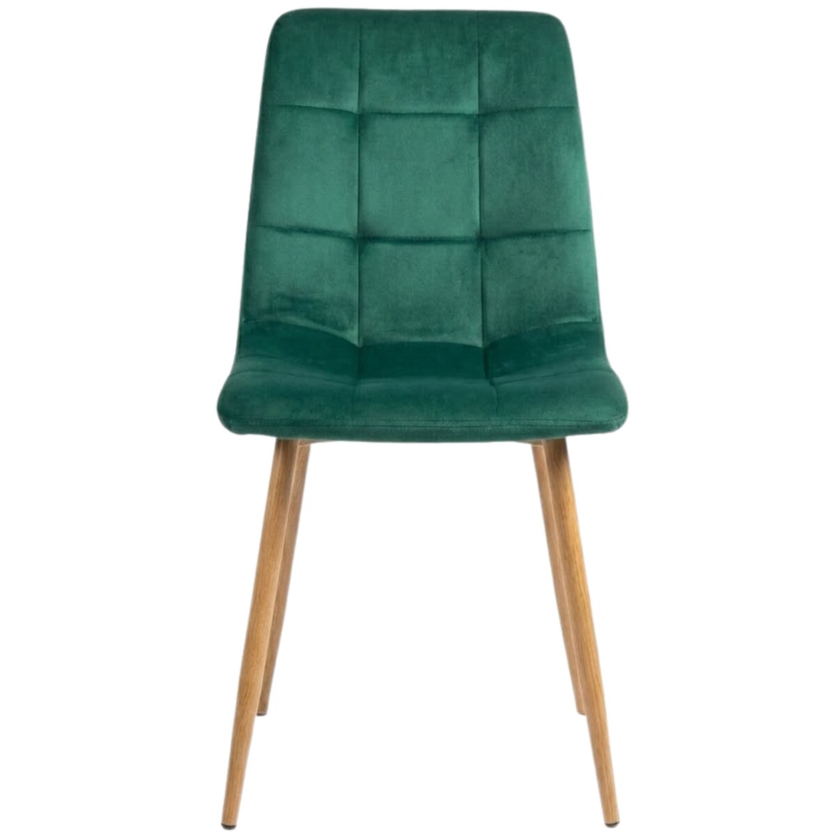 Krzesło tapicerowane welurowe zielone pikowane nowoczesne
