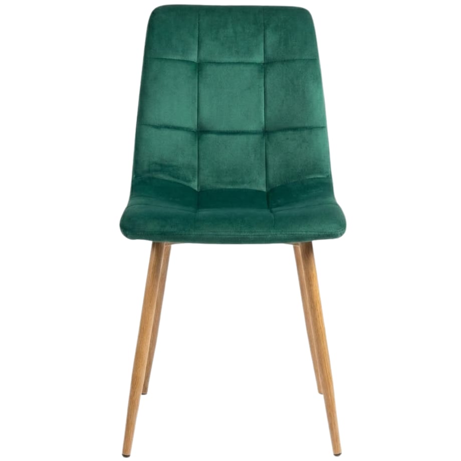 Krzesło tapicerowane welurowe zielone pikowane nowoczesne