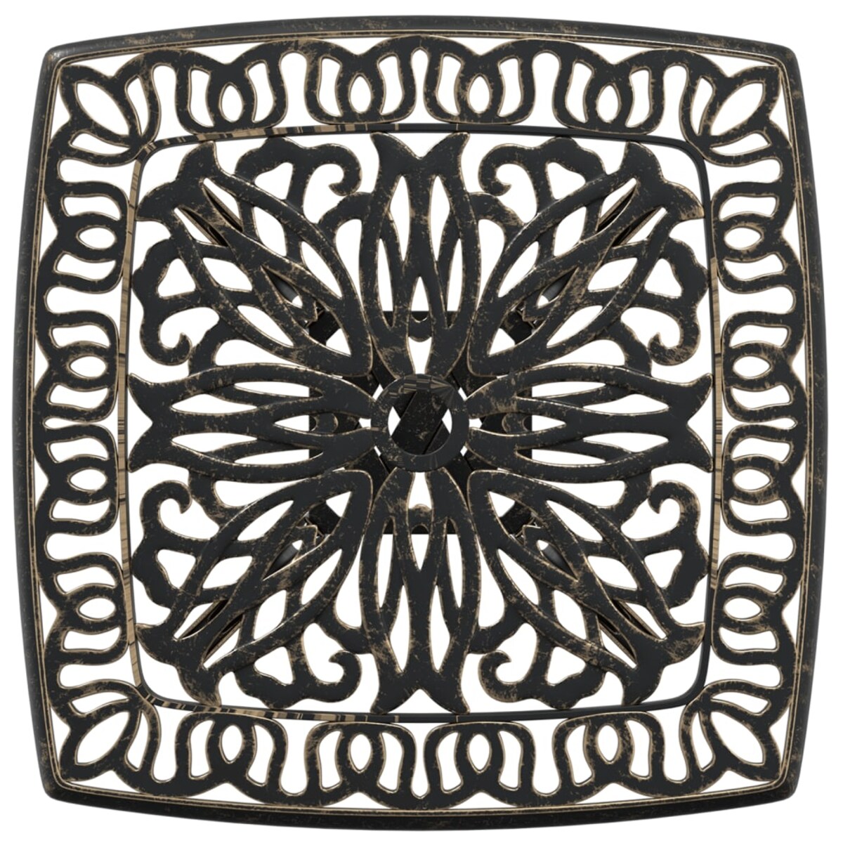 vidaXL Stolik ogrodowy, brąz, 53x53x53 cm, odlewane aluminium