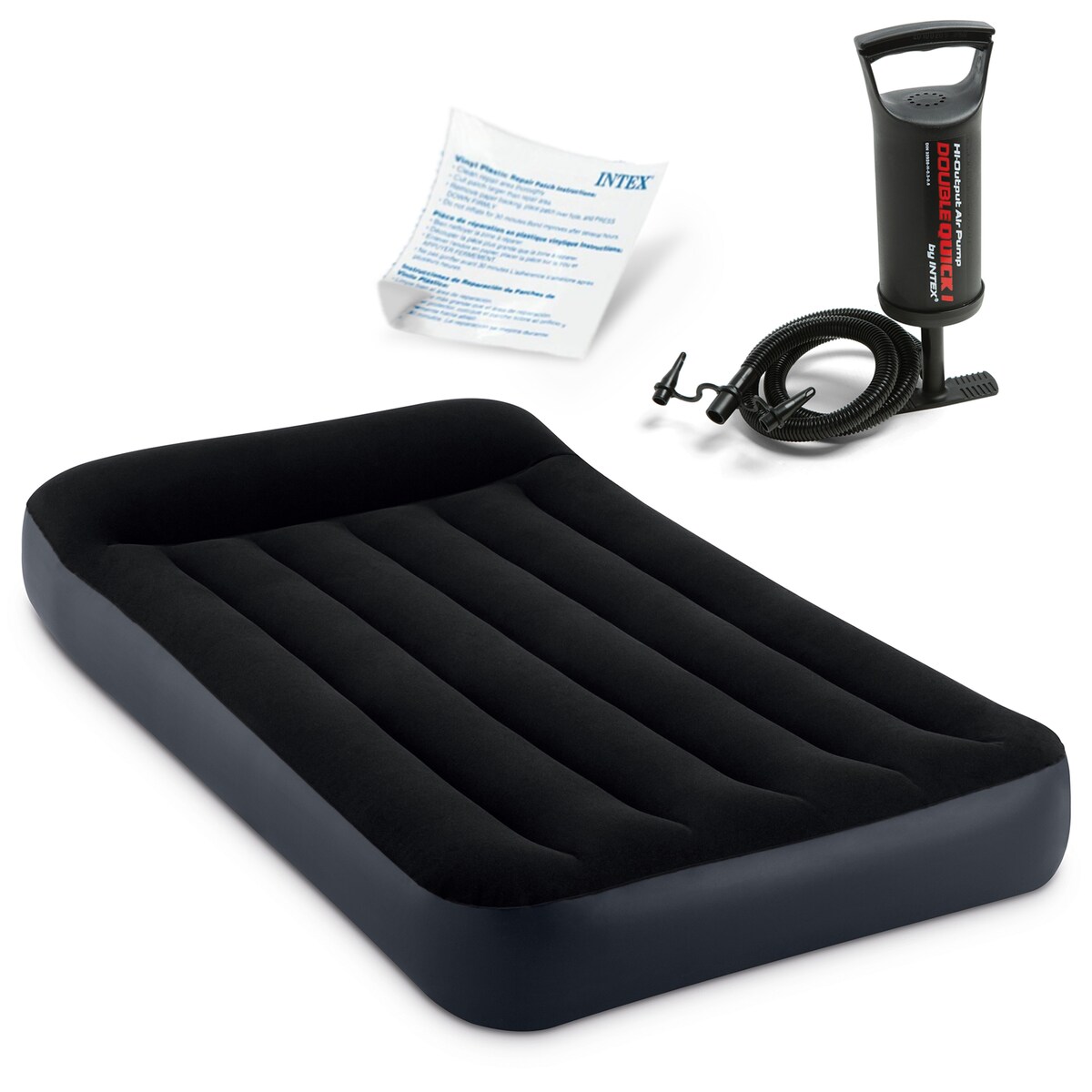 Materac welurowy dmuchany + pompka Intex 64141-68612