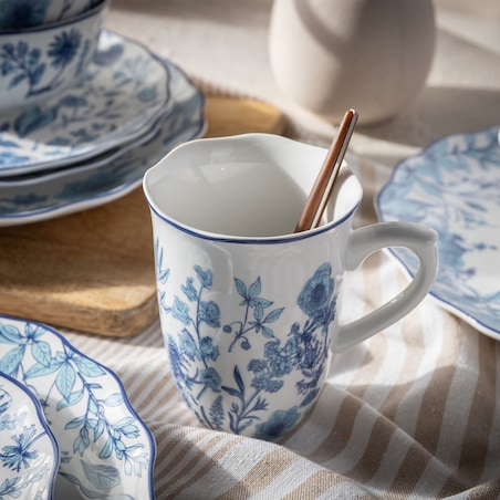 Zestaw 2x Kubek Ceramiczny 380 ml Kubki do Kawy Herbaty napoje Kwiaty boho