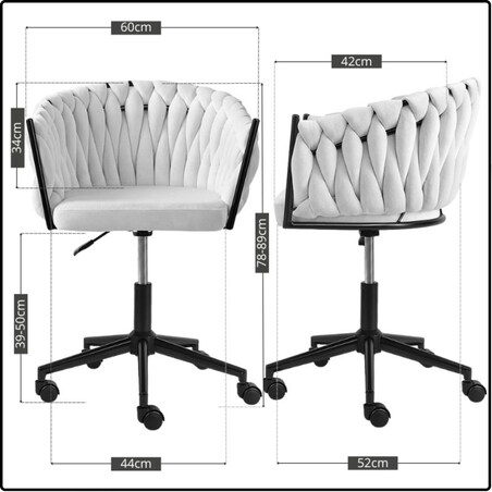 Fotel biurowy obrotowy krzesło biurowe wygodne do biurka regulowany beżowe