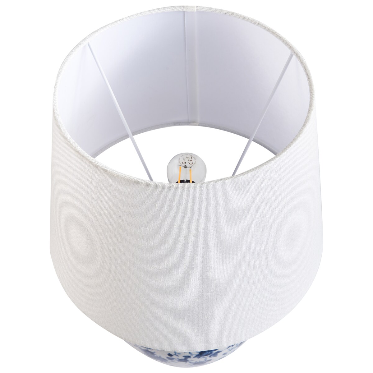 Lampa stołowa SILVES Porcelana Biały/ niebieski