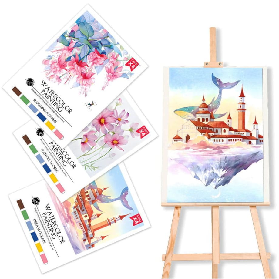 Malowanie akwarelą - Ocean - 4 elementy