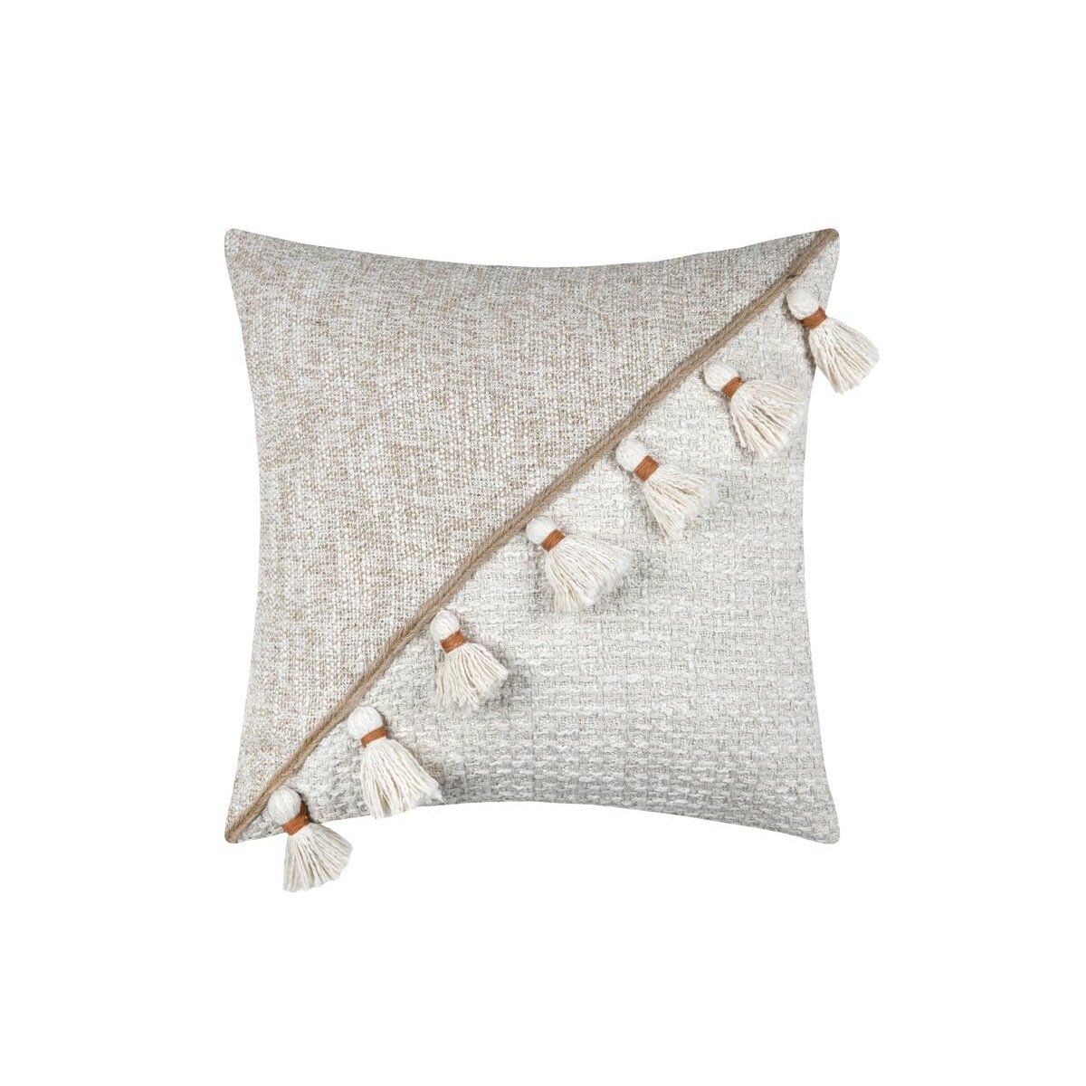Poduszka dekoracyjna ZIANA boho z frędzlami, 45 x 45 cm