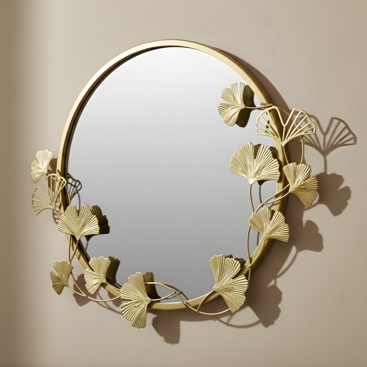 Okrągłe lustro ścienne z ozdobną ramą SOL, Ø 50 cm