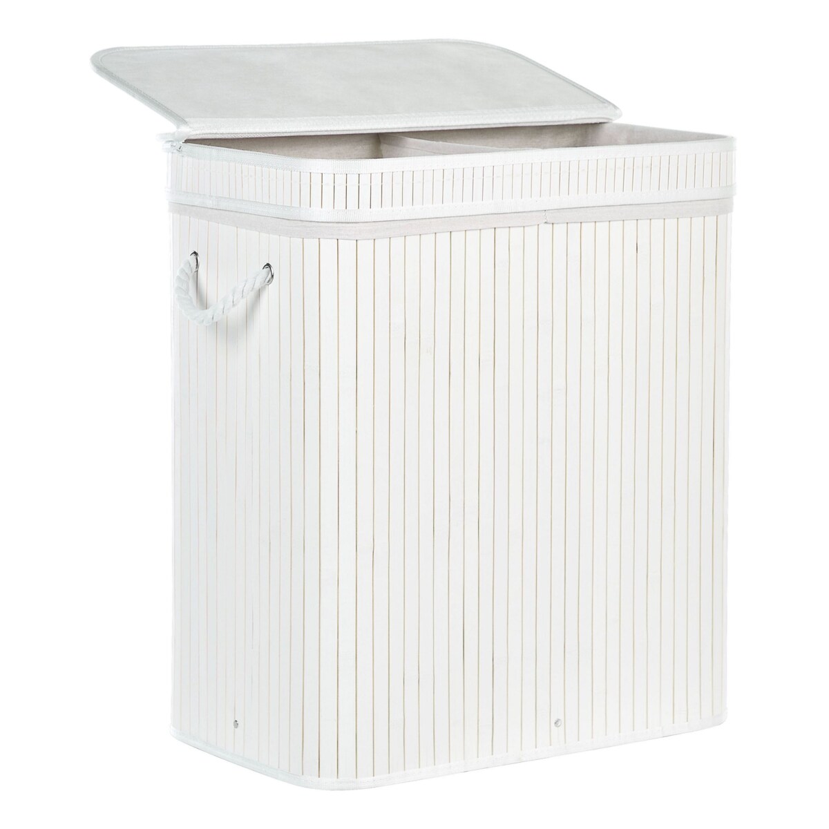 Kosz bambusowy z pokrywką biały KALTHOTA