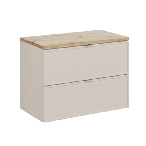 Szafka pod umywalkę nablatową BELLA CASHMERE 82-80-2S z blatem 80 cm kaszmir/dąb artisan