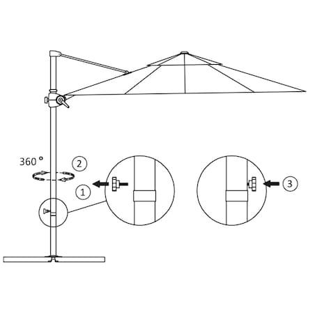 vidaXL Parasol wiszący ze stalowym słupkiem, 300 cm, czarny