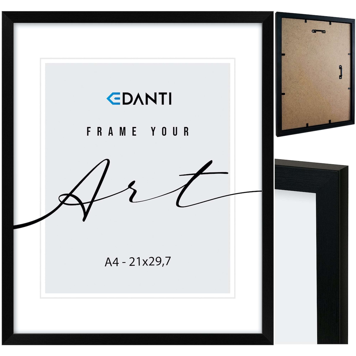 Ramka Na Zdjęcia A4 21X29,7 Cm Plakaty Dyplom Rama Wisząca Dekoracja Czarna