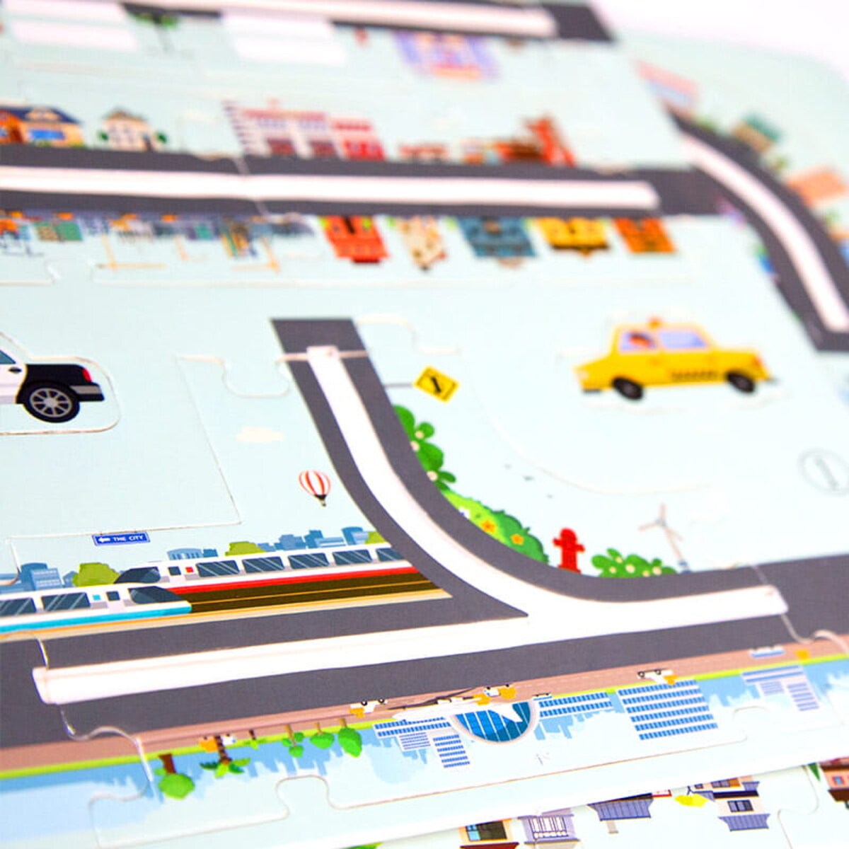 Droga - tor dla samochodów Miasto - Puzzle 44 elementy