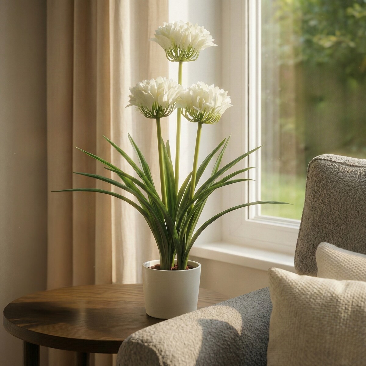 Sztuczny kwiat w doniczce Agapant, 50 x 80 cm