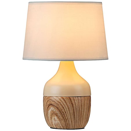 Stojąca LAMPA stołowa YVETTE 4370 Rabalux abażurowa LAMPKA biurkowa skandynawska drewno buk beżowa biała