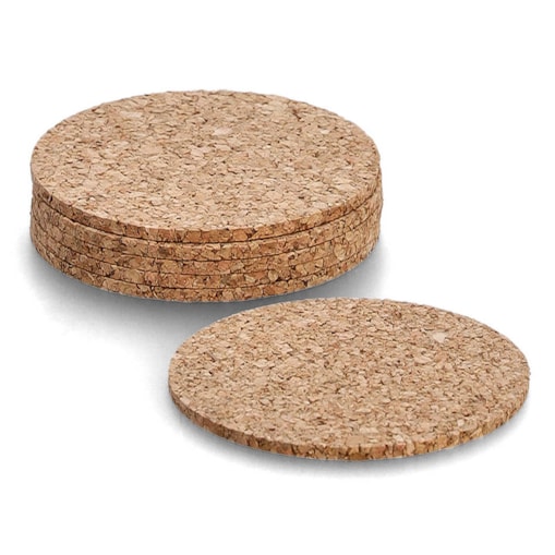 Korkowa podkładka pod kubek, 6 sztuk, Ø 9,5