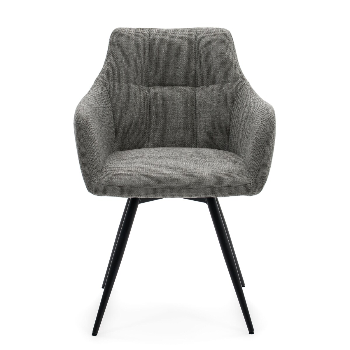 Krzesło tapicerowane obrotowe szenilowe do salonu LUGANO szare