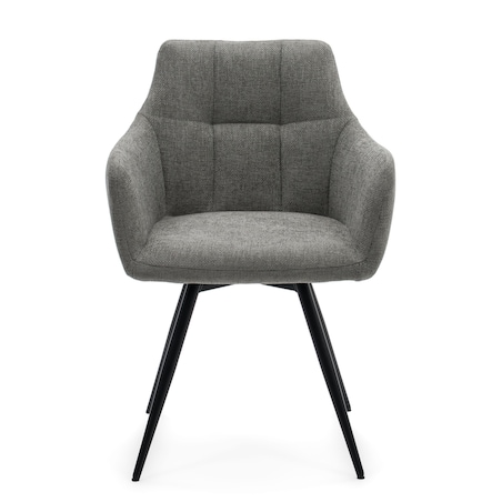 Krzesło tapicerowane obrotowe szenilowe do salonu LUGANO szare