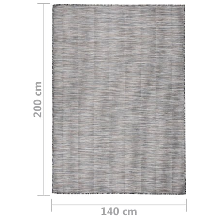 vidaXL Dywan zewnętrzny o płaskim splocie 140x200cm, brązowo-niebieski