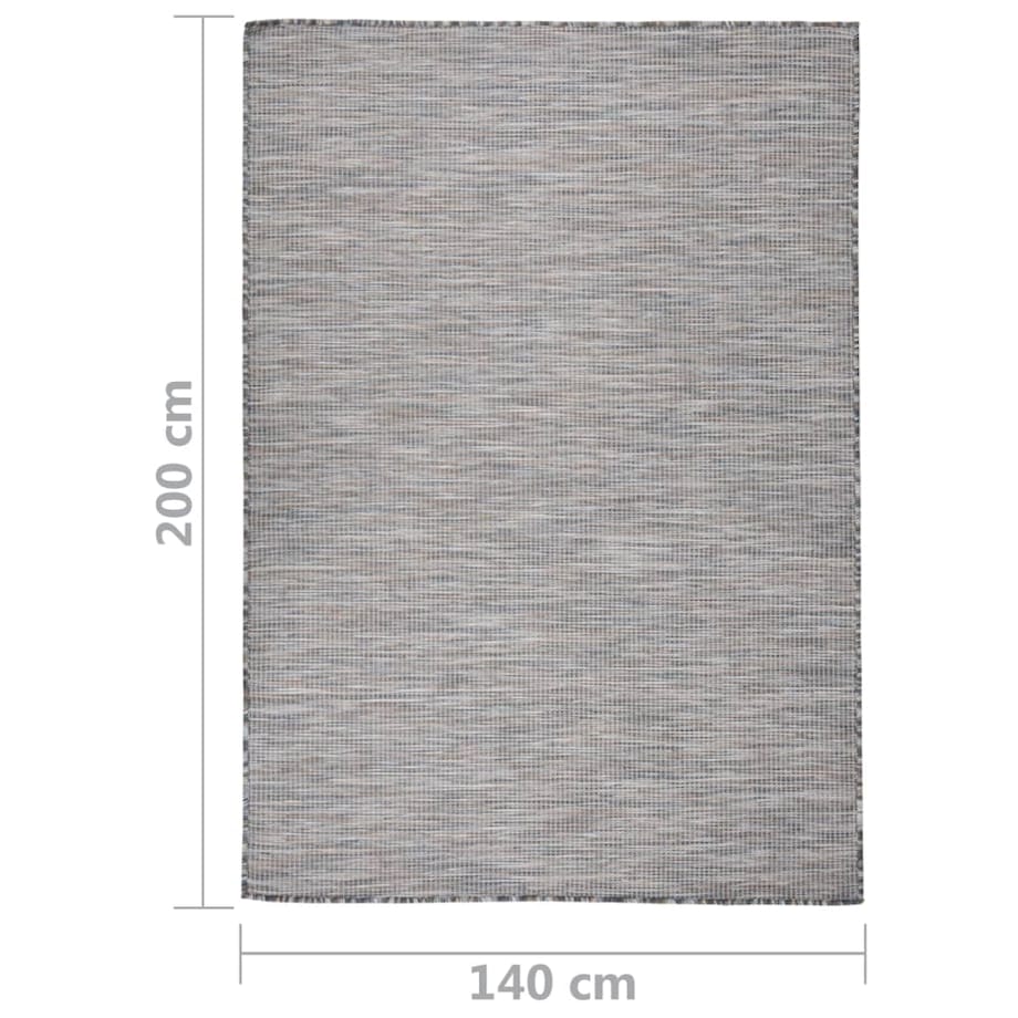 vidaXL Dywan zewnętrzny o płaskim splocie 140x200cm, brązowo-niebieski