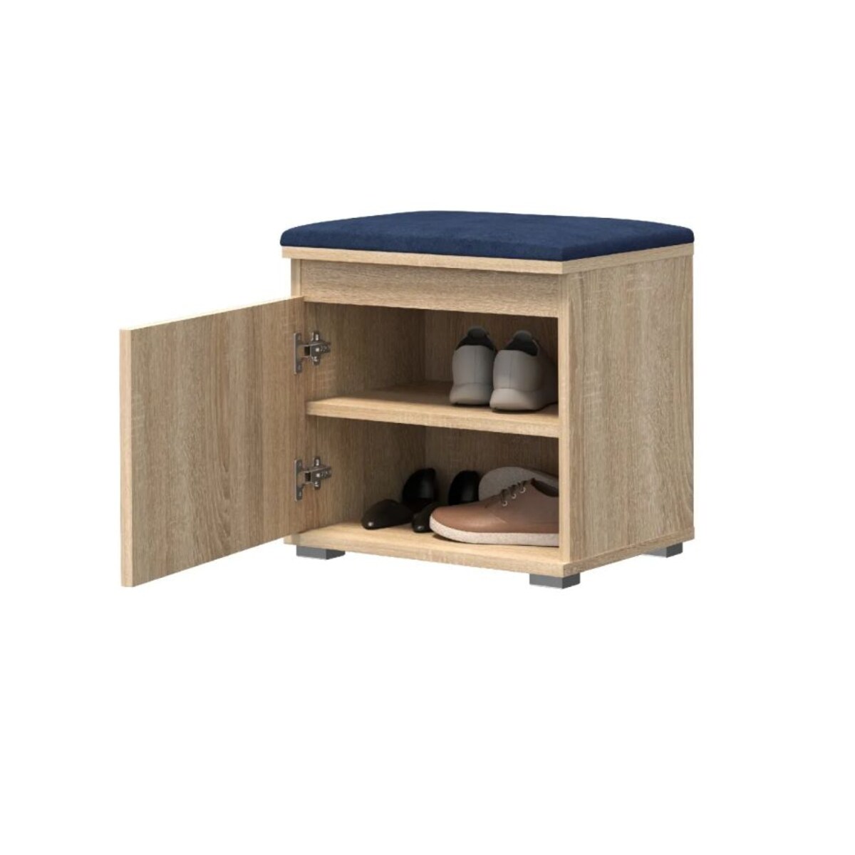 Szafka na buty z siedziskiem i wieszakiem SINGAPUR 50 dąb sonoma/granatowa