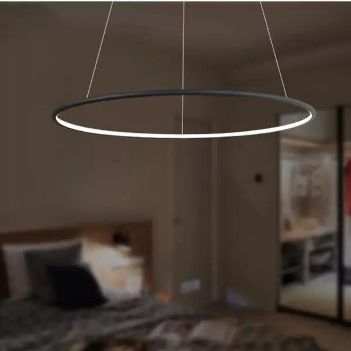 Lampa wisząca Ledowe Okręgi No.1 80cm 4k 43W czarna