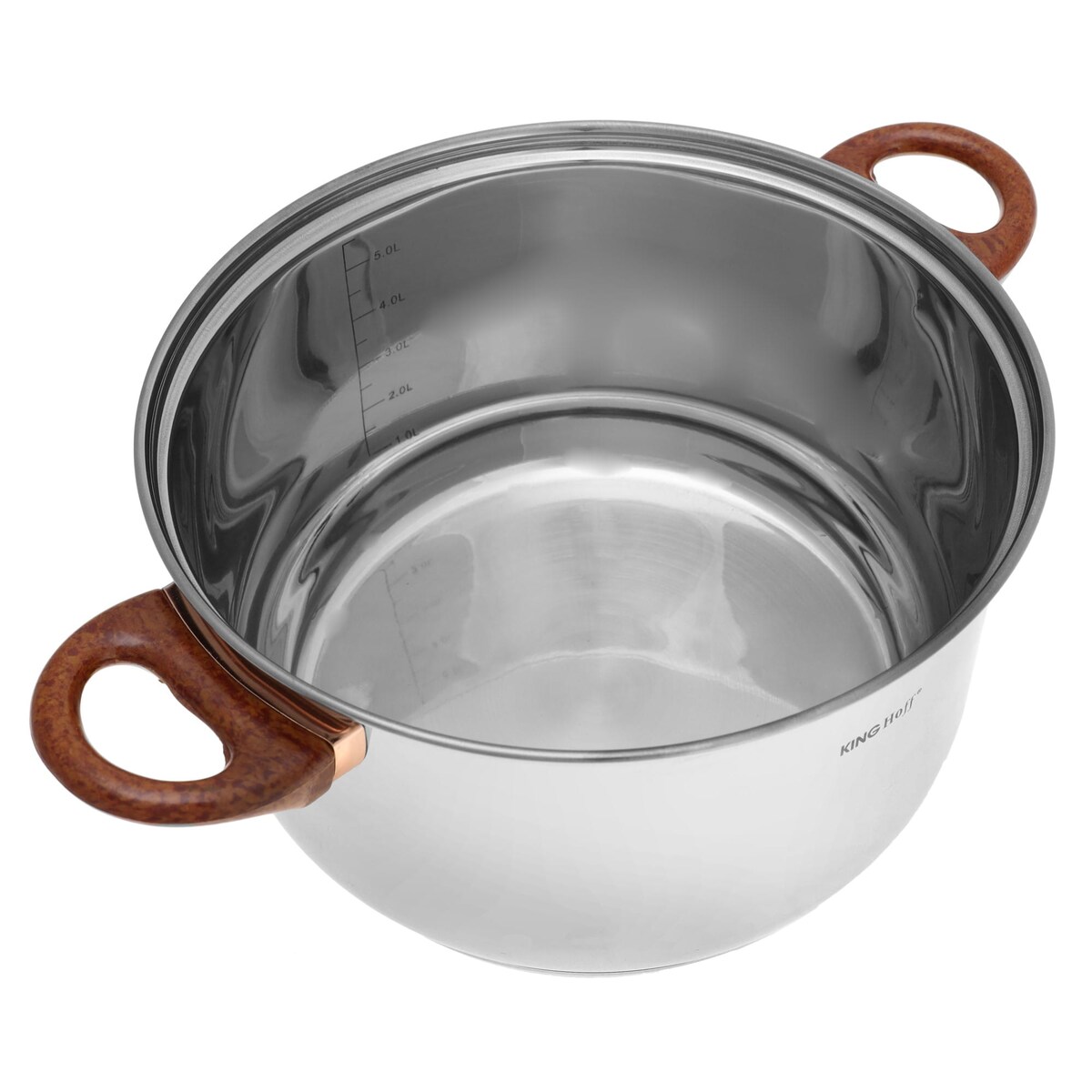 Zestaw garnków stalowych 12 ele. garnki indukcja komplet Jumbo Rosegold KINGHOFF