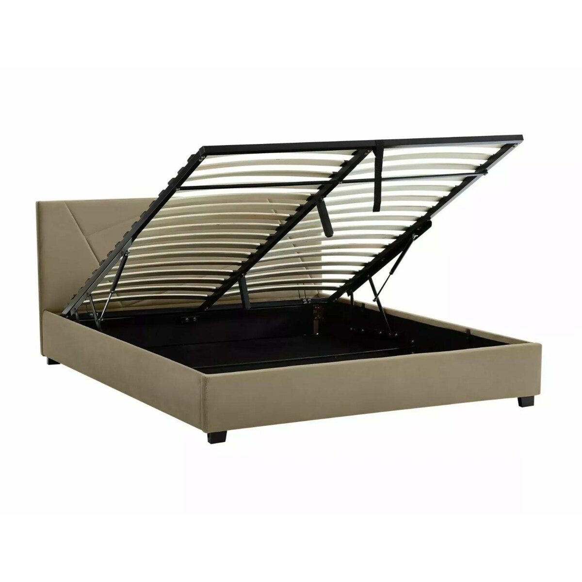 Łóżko tapicerowane COLUMBIA VELVET 160x200 beżowe z pojemnikiem