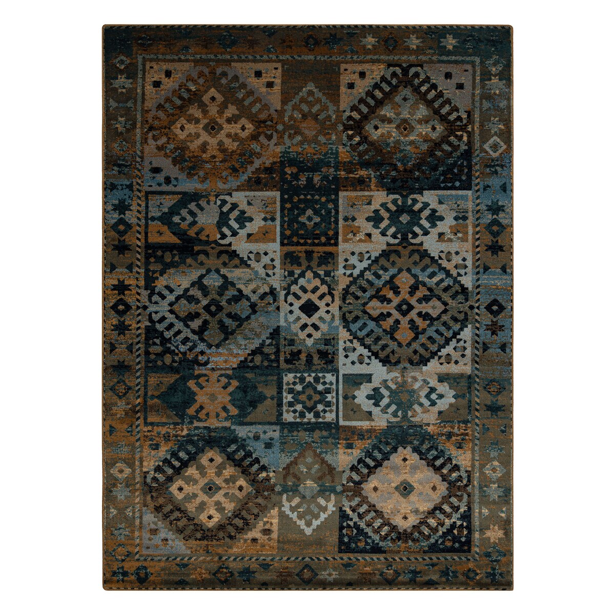 Dywan wełniany OMEGA AVAR Ramka, romby, 170x235 cm