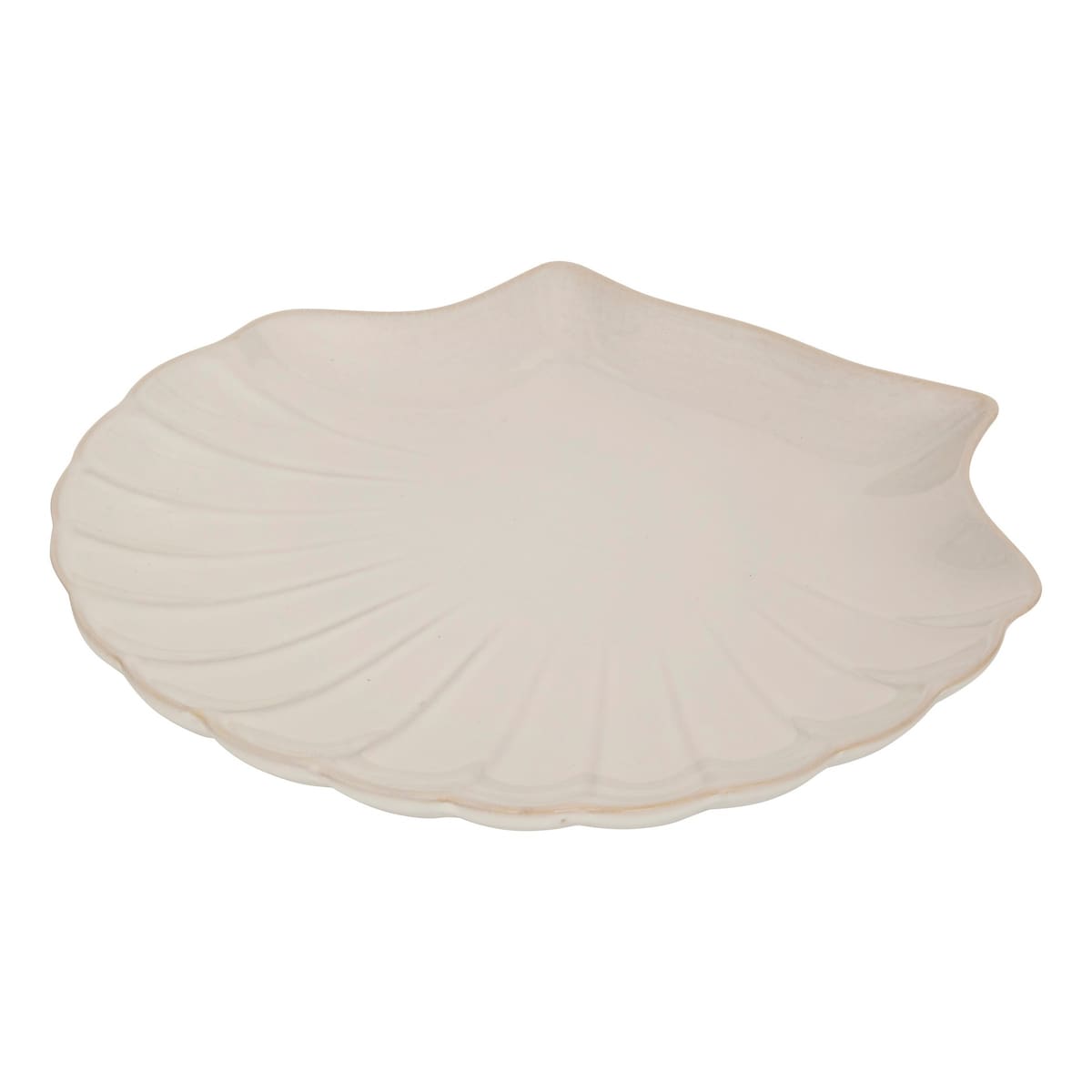Talerz dekoracyjny w kształcie muszli 25,2x23,2x3 cm KONKO beżowy