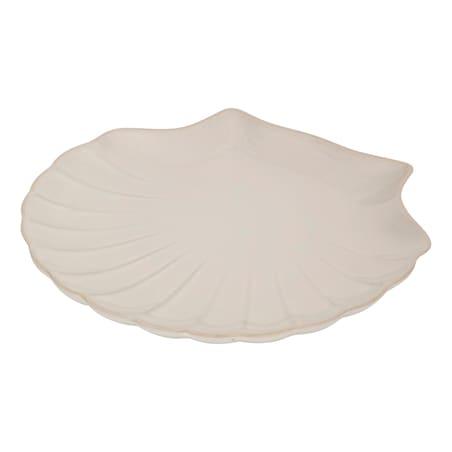 Talerz dekoracyjny w kształcie muszli 25,2x23,2x3 cm KONKO beżowy