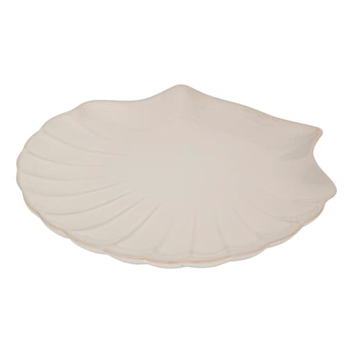 Talerz dekoracyjny w kształcie muszli 25,2x23,2x3 cm KONKO beżowy